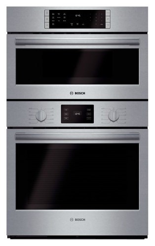 Bosch - 500 Series 30" Single Electric Convection Wall Oven with Built-In Microwave - Stainless Steel