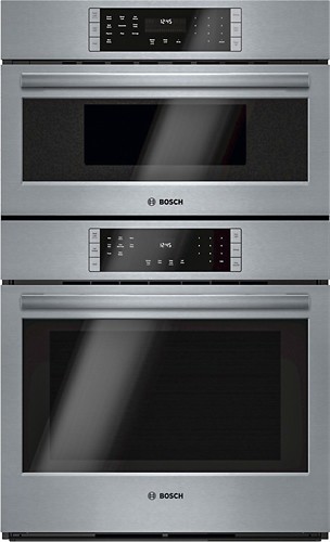 Bosch - 800 Series 30" Single Electric Convection Wall Oven with Built-In Microwave - Stainless Steel