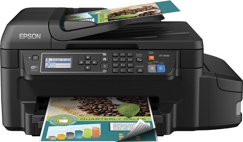 Epson - WorkForce ET-4550 EcoTank Wireless All-In-One Printer - Black