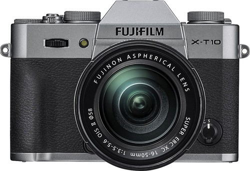 Fujifilm - X-T10 Mirrorless Camera with XC 16-50mm f/3.5-5.6 OIS II Lens - Silver