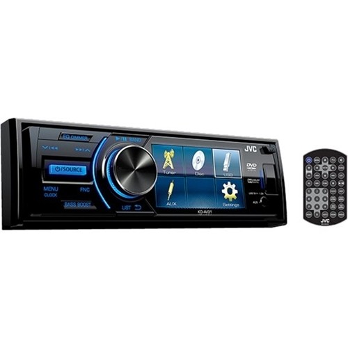 JVC - In-Dash CD/DVD/DM Receiver with Detachable Faceplate - Black
