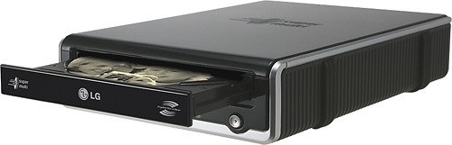 LG - Super-Multi 24x External USB 2.0 Double-Layer DVD±/CD-RW Drive - Black
