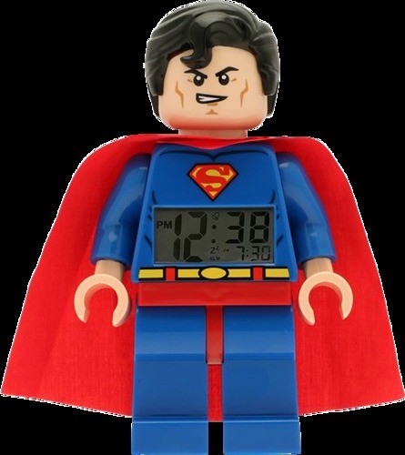 LEGO - DC Comics Super Heroes Superman Minifigure Clock - Blue, red