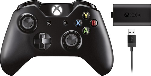 Microsoft - Xbox One Wireless Controller with Play & Charge Kit - Black