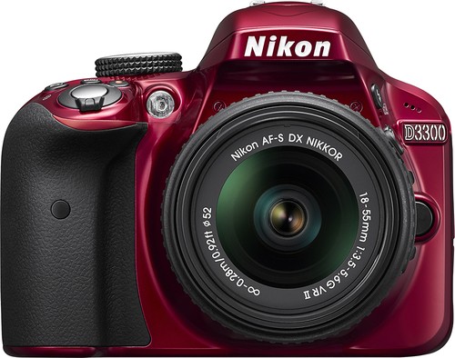 Nikon - D3300 DSLR Camera with 18-55mm VR Lens - Red