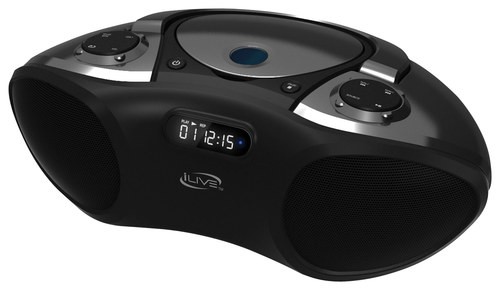 iLive - CD/CD-R/RW Boombox with FM Radio - Titanium Dark Silver