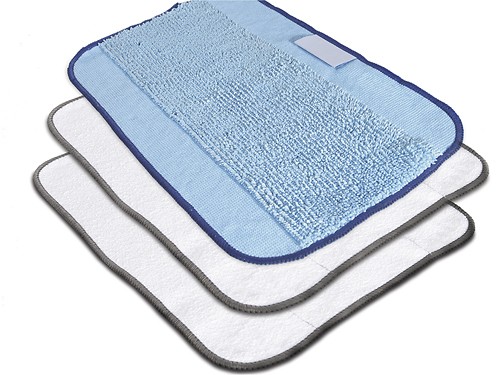 iRobot - Microfiber Cleaning Cloths for Most iRobot Braava Models (3-Count) - White/Gray